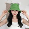 Sun Protection Women Bucket Hat Frog Shaped Fishing Cap Cute Sunscreen Hat  Outdoor