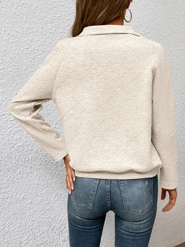 European Trendy Long-Sleeved Textured Hoodie - Women's Casual Autumn Wear