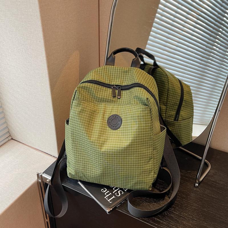 

Waterproof Lightweight Backpack Women s Large Capacity Nylon Student School Bag Casual Versatile Commuter Going Out Small Backpack зелений