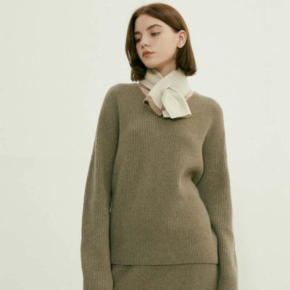 Acrylic Fibres Double-sided Neck Wraps Warm Patchwork Color Muffler Cross Knitted Scarf  Winter