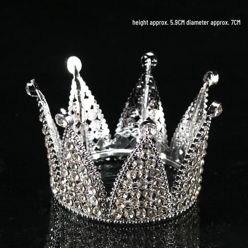 Children's Pearl Crystal Tiara Headband - Birthday Crown Cake Decoration and Adult Hair Accessory