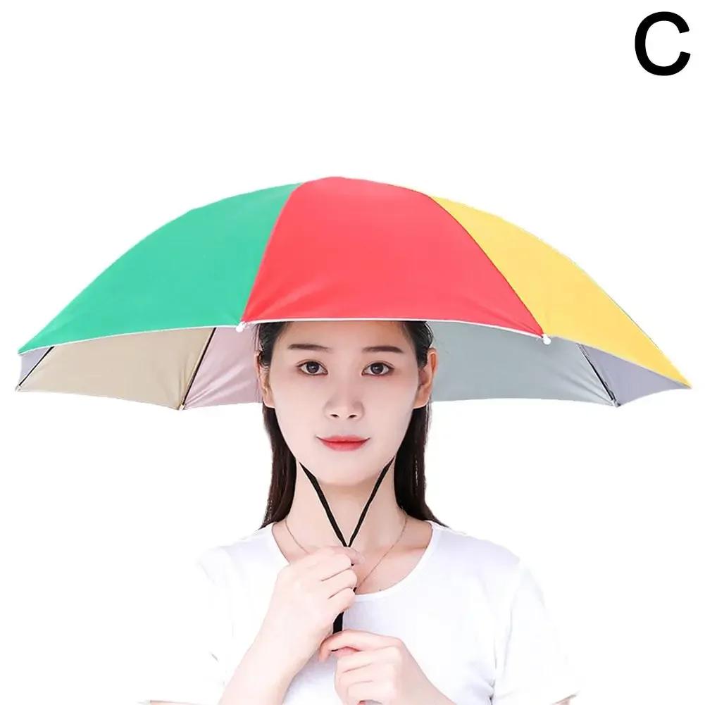 Foldable Outdoor Umbrella Hat Women Men Fishing Headwear Sun Cap Camping Fishing Headwear Cap Beach Head Hats