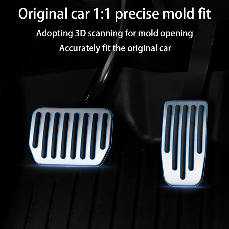 Für Tesla Model Y Juniper 2026 Upgrade Fußpedalauflagen Rutschfeste Gasbremse Ruhe Performance Aluminiummatten Zubehör