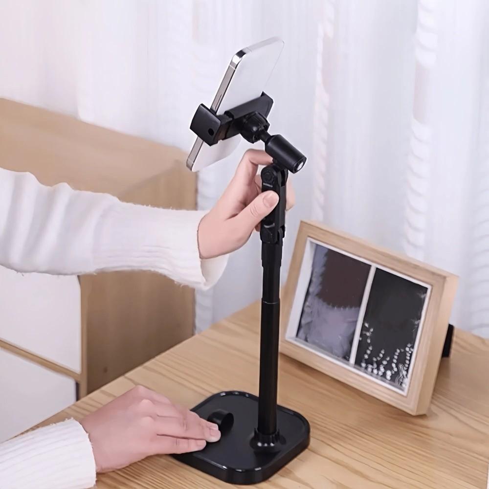 2 in 1 Telescopic Phone Stand Overhead Adjustable Height Desktop Phone Holder Universal Portable Mobile Phone Bracket