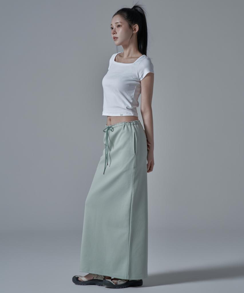 War For Woman Wsk-04 String Banding Long Skirt_Mint
