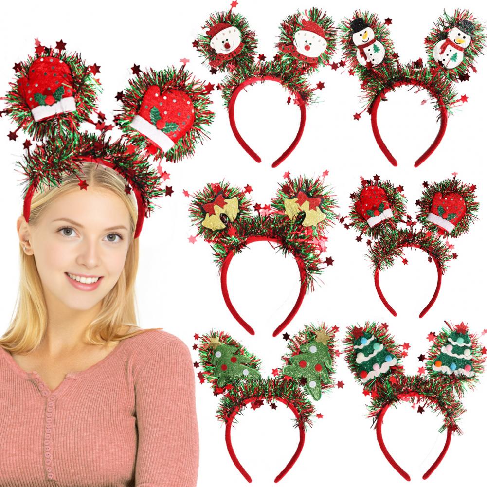 Festive Headband Festive Christmas Headbands for Women Girls Holiday Tree Reindeer Snowman Bell Hair Accessories with for 2026