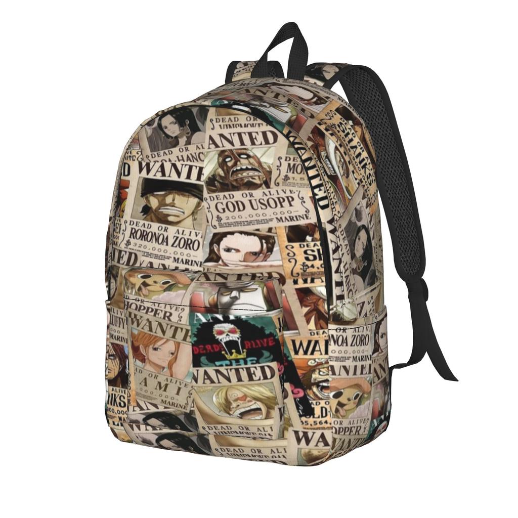 Japanese Anime Backpack for Men Women High School Work Daypack One PiecePieces Japan Manga College Canvas Bags with Pocket
