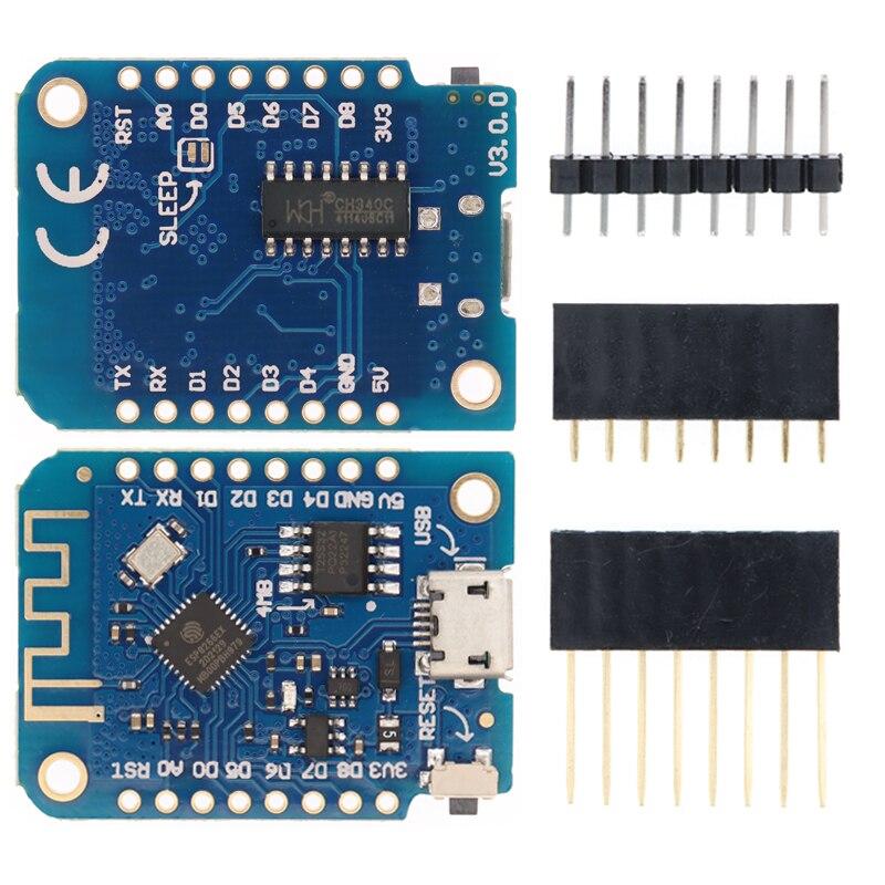 WeMos D1 Mini Pro V3.0 NodeMcu 4MB/16MB Bytes Lua WIFI Internet of Things Development Board Based ESP8266 CH340G Nodemcu V2