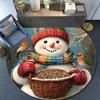 Snowman with Birds Round Area Rug,Carpet Rug for Living Room Bedroom Sofa Playroom Decor,Non-slip Floor Mat