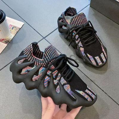 2025 Women's Shoes Fly-woven Breathable Casual Shoes Socks Shoes Octopus Mesh Dad Shoes Running Shoes Breathable and Comfortable