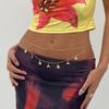 Ocean Vacation Wind Starfish Tail Waist Chain, Sexy Metal Chain Body Chain Waist Chain