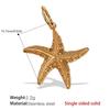 Ciondolo Stella Marina e Conchiglia Placcato Oro 18K: Collana con Design Irregolare di Conchiglie, Stile Spiaggia, in Acciaio Inossidabile