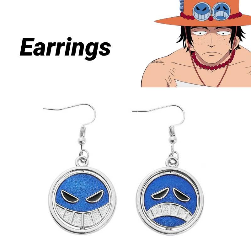 Cartoon Character Zinc Alloy Earrings Wholesale Anime Pirate King Ear Jewelry