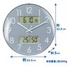 Nbdeal Wall Day of the Diameter Second Hand Stop Spherical Gray Clock, Radio-Controlled Clock, Temperature, Humidity, Date, Week, 33.5cm, Analog,
