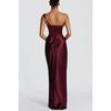 Fashion Women's Satin One Shoulder Long Dress Bandage Pleated Backless Sleeveless Dresses Summer Lady Party Evening Robes new