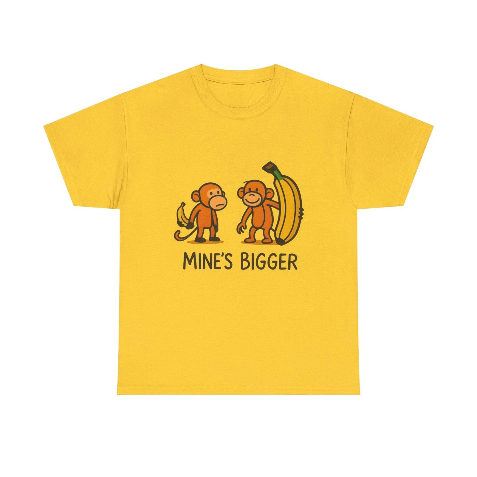 Funny Monkey Tee Mine is Bigger Than Yours Bananas Cute Gift for Animal Lovers XL