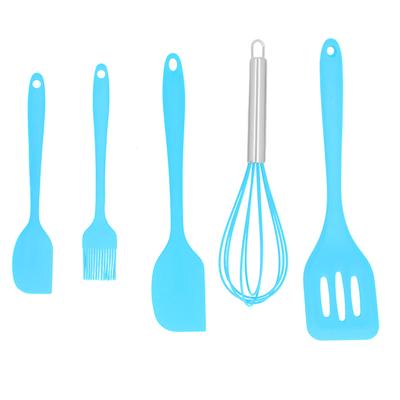 5 szt./zestaw silikonowa szpatułka DIY przybór kuchenny narzędzie do pieczenia dekoracja ciasta do domu piekarnia niebieski