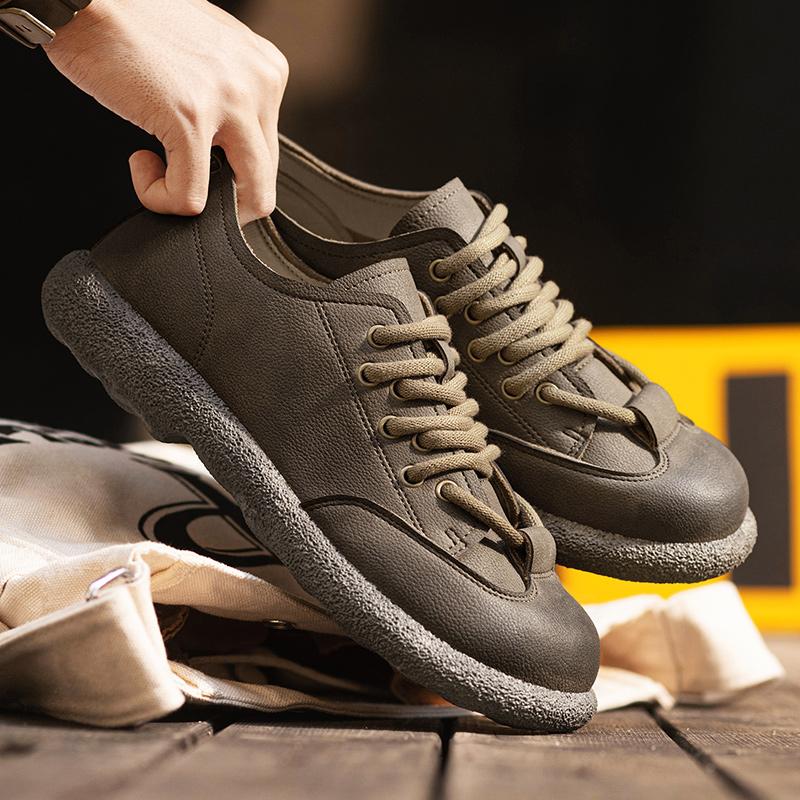 2026 New Casual Fashion Trendy Workwear Outdoor Versatile Leisure Four Seasons Super Fiber Leather Face Men's Board Shoes