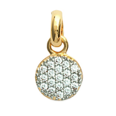 [K1432] - Gold Plated Pendant 'Goddess' White Gold - 7 Mm