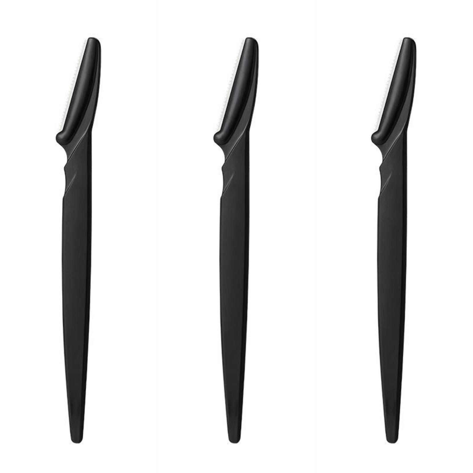 3-Pack Eyebrow Razors - Black, Lightweight (4g), Precision Eyebrow for Women & Men One Size чёрный