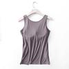 Women's Pajama Set With Chest Pad Solid Color Sleeveless Vest Short Split Pants Two Pieces