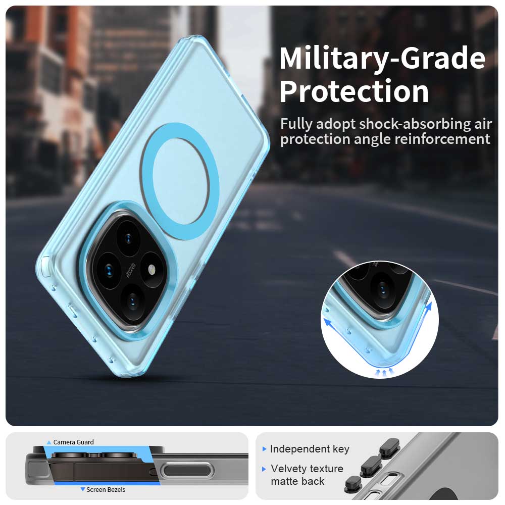 For Xiaomi Redmi Note 14 Pro 5G/Poco X7 5G Magnetic Case PC+TPU+PET Anti-Drop Phone Cover