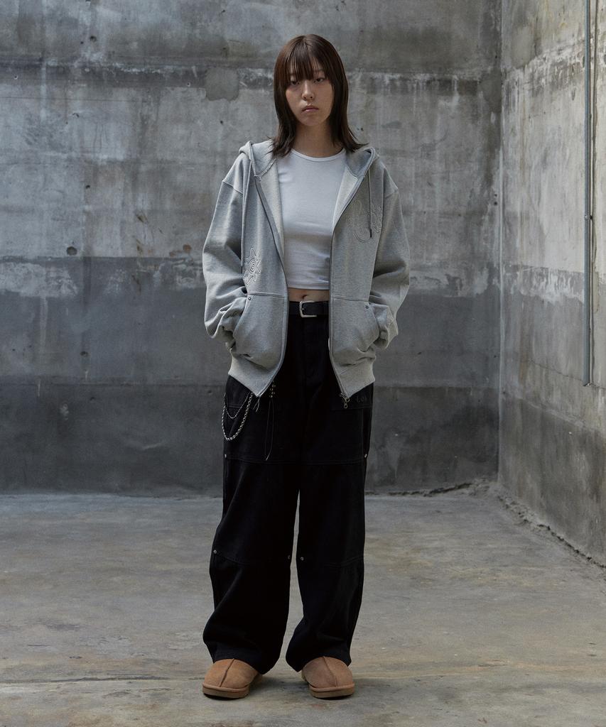 Tonilolenseu Washed Double Knee Pants Black