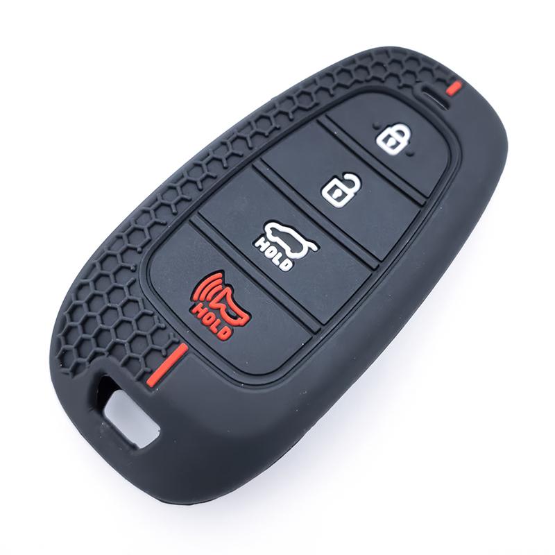 New Silicone Key Fob Cover Case Protect Skin Hood For Hyundai Tucson Solaris Sonata Hybrid Nexo Nx4 Santafe Dn8