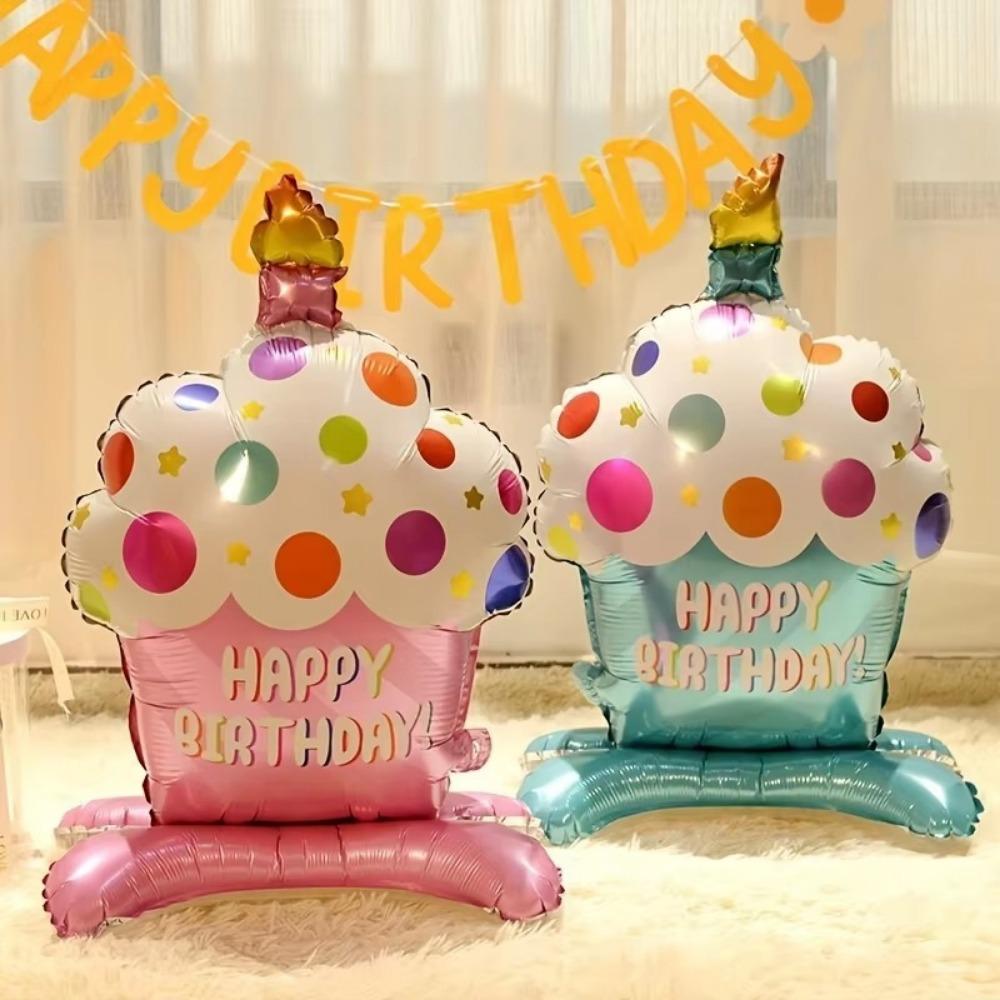 Stand Cake Balloons Aluminum Film Balloon Happy Birthday Cake Balloon Birthday Party Decorations Baby Shower Globos