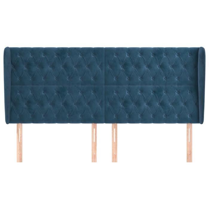 VidaXL Headboard with Ears Dark Blue 203x23x118-128 Cm Velvet3118362