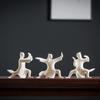 Ceramic Tai Chi Figurines Office Desktop Decoration Tea Table White Porcelain Zen Ornaments Bonsai Flowerpot Crafts