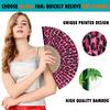 HeyToo Women Held Hand Folding Fan - Bamboo Printed Pattern Foldable Fan - Ideal for Decoration, Wedding, Themed Anniversary Party, Church, EDM,