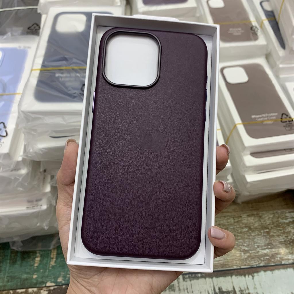 With Box Official Magnetic Busine Leather Case for Orginal IPhone 17 Pro Max 16 15 14 13 12 for Magsafe Wireless Charge Cover