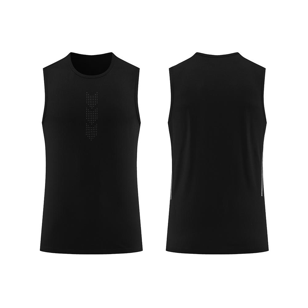 Unisex Quick-Dry Ice Silk Sports Tank Top - Breathable, Round Neck, Sleeveless for Basketball Training