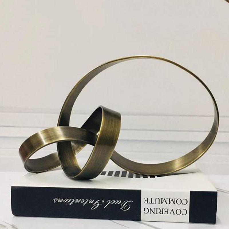 Abstrakte Metallornamente, Knotendekoration, Wohnzimmer Musterzimmer, Bücherregal, Schrank, Schreibtisch, Avantgarde Kunst Weiche Einrichtung