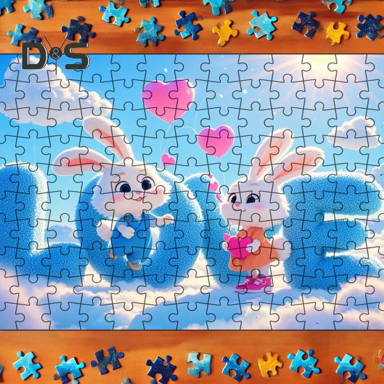 130ks/sada Pár Skládačka Králík Valentýn LÁSKA Zajíček logická hra Děti Dospělí Vzdělávací papírové puzzle Hračka Domácí dekorace