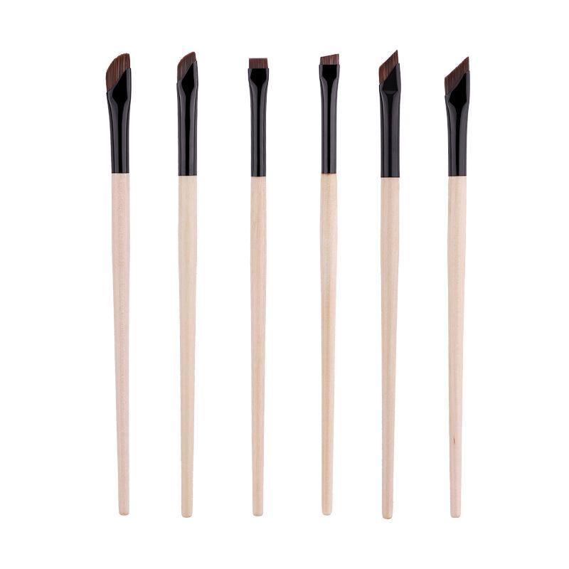 Ultra-thin Sickle Eyeliner & Flat-head Eyebrow Brush for Lower Eyelid and Under-eye Detail