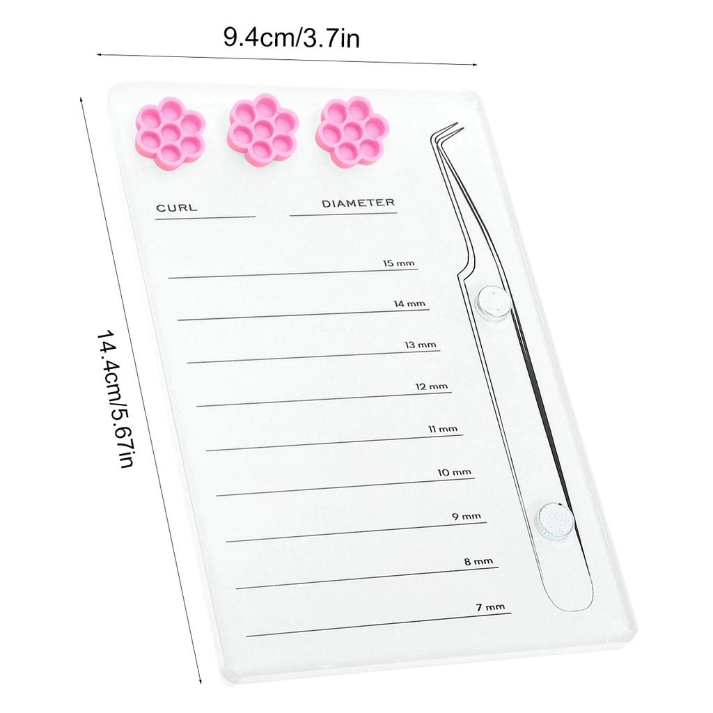Eyelash Extension Scale Holder Magnetic Acrylic Lash Board With Glue Pallet Cup  False Eyelashes Pad Lash Makeup Tools wholesale