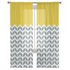 Yellow Geometric Tulle Curtains For Living Room Bedroom Kitchen Window Decor Modern Sheer Drapes