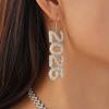 Exaggerated 2026 Jewelry Suit Rhinestone 2026 Necklace Trendy Happy New Year Earrings  Christmas