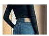Women's High-Waist Slim Straight-Leg Dark Blue Jeans - Autumn 2025 Retro Versatile Style