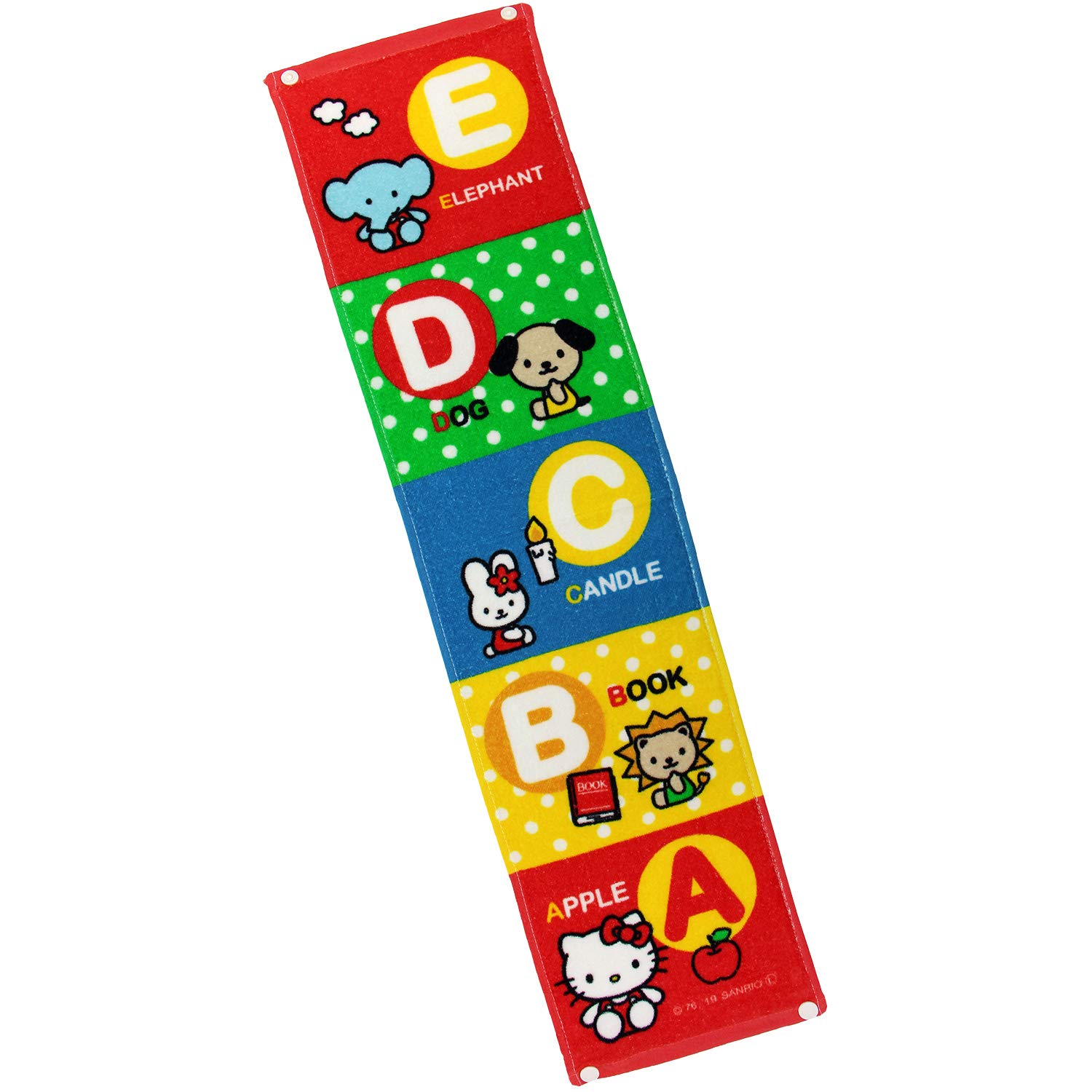 Hayashi Snap Button Rolling 20 x 80 Hello ZJ449100 Towel, cm, Kitty, ABC, Multicolor,