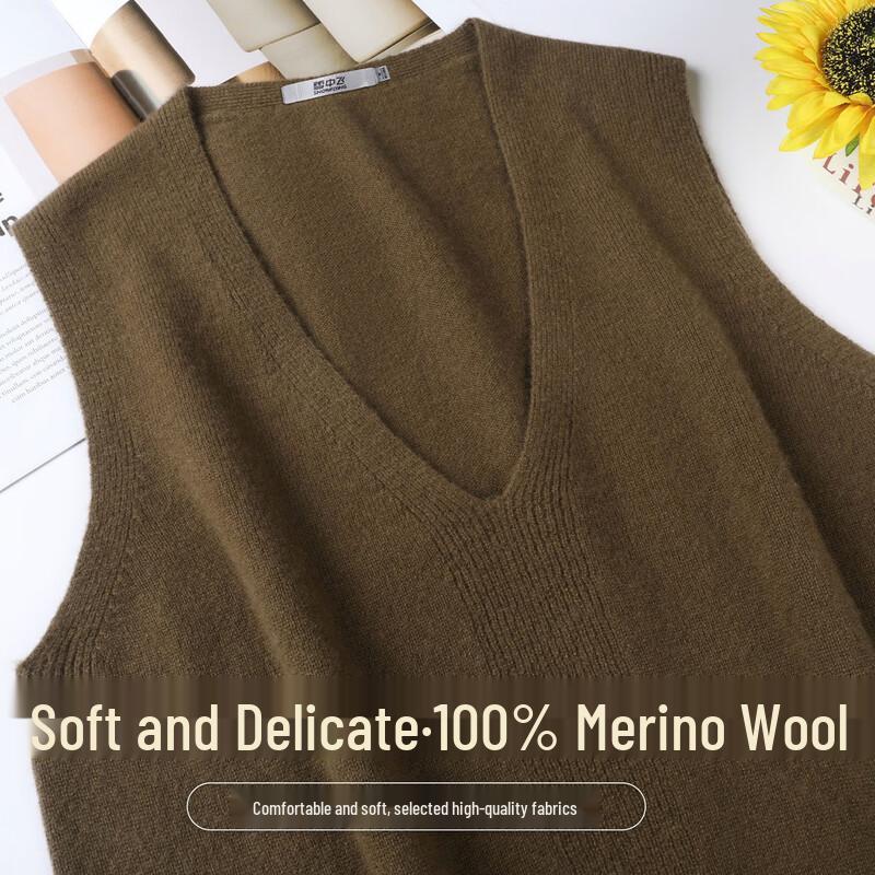 

SNOWFLYING Women s V-Neck 100% Wool Vest L