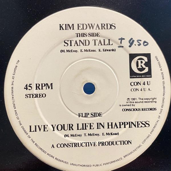 12inch Record KIM EDWARDS Stand Tall Live Your Life In Happ CON4U Conscious Recor 1991 UK SoulFunk Used