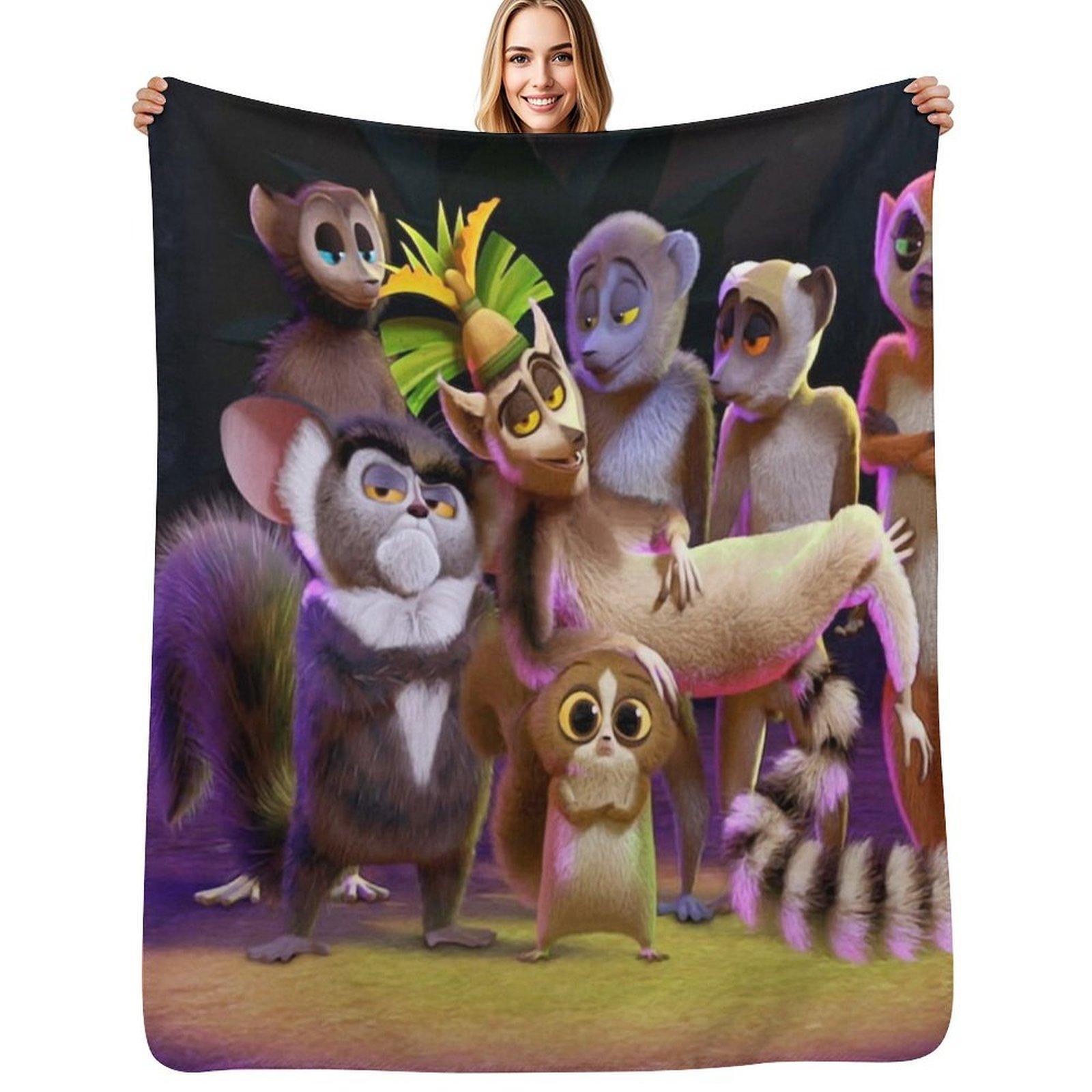 All Hail King Julien Throw Blanket Easy Care Comfortable Blanket for Couch 102x76cm(40x30in)