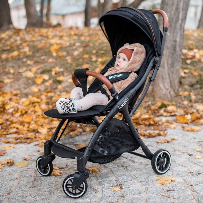 Poussette canne compacte LIONELO Julie One - Jusuq'à 22 Kg - Légère &amp; pliable - Accessoires - Noir
