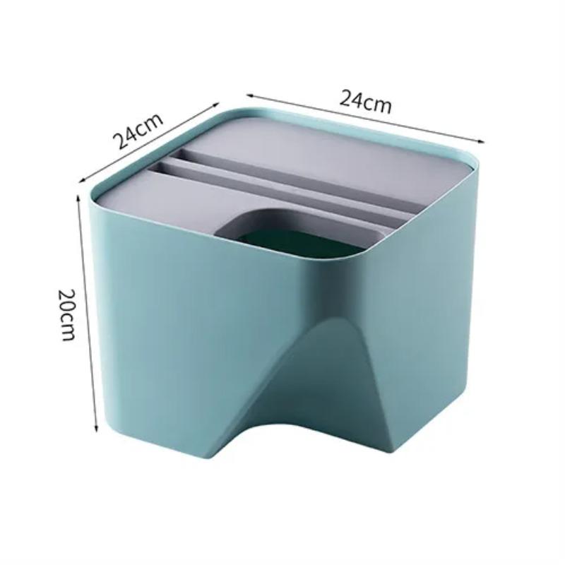 Stackable Trash Can Creative with Lid Kitchen Waste Bin Bathroom Household Wet and Dry Plastic Living Room Paper Basket