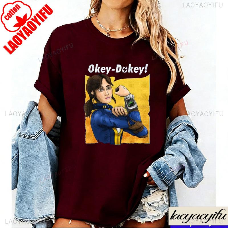 Okey Dokey TShirt Shirts for Women Vintage Clothes Harajuku TV Drama Fans Graphic T Shirts Y2k Top Cotton Tees 2026 New Shirts