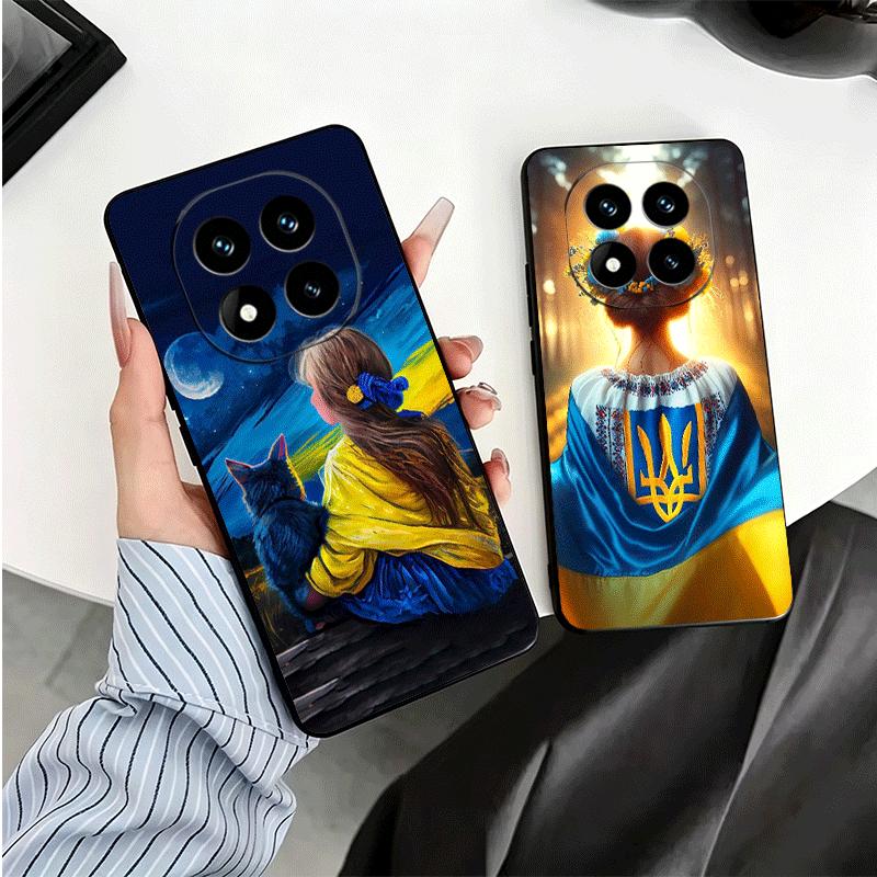 Blue Yellow Ukrainian Girl Soft Phone Case for Xiaomi Redmi Note 12 13 14 15 Pro Plus 11 12S 11S 11T 10 4G Black Cover Back Shel