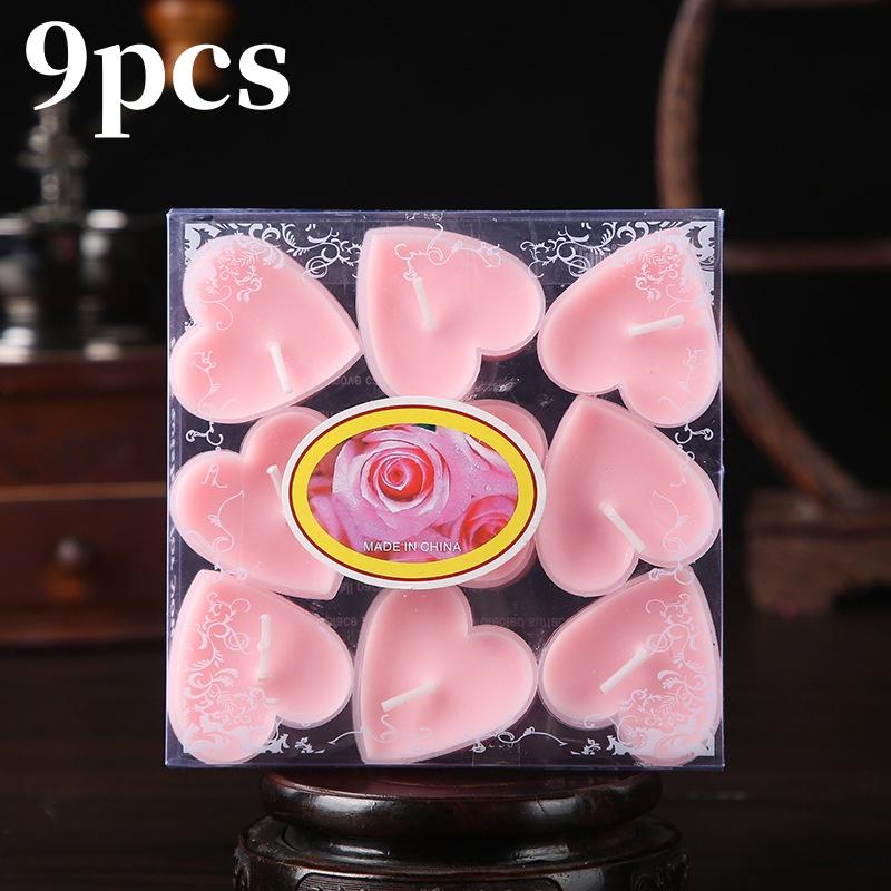 9/18Pcs Heart Shaped Candles Aromatherapy Candle For Valentines' Day Confession Birthday Wedding Gift Home Party Table Decor